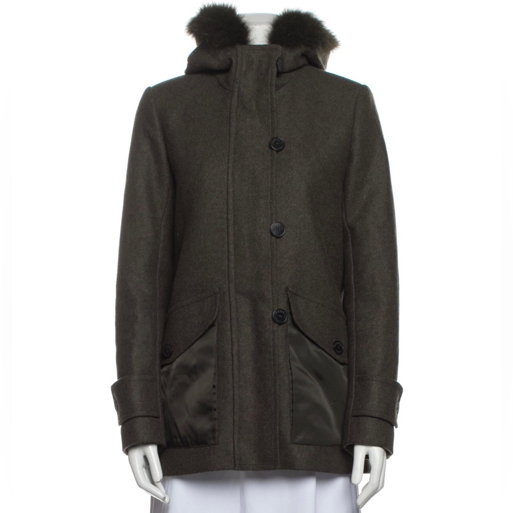 Sandro Fur Wool Coat S